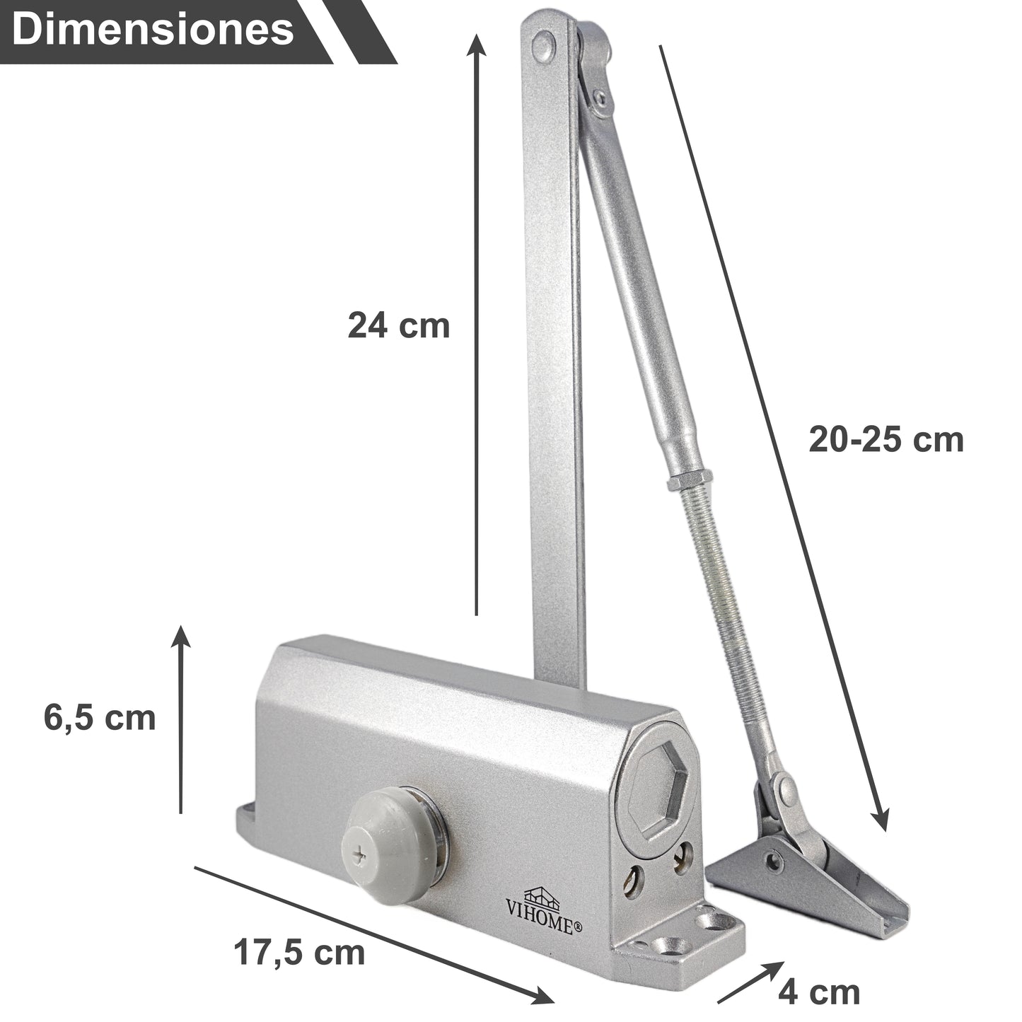 Cierra Puertas con Retenedor y Velocidad Regulable / Fuerza de 60Kg